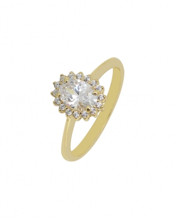 Χρυσό Δαχτυλίδι Ροζέτα Κ9 (076383)