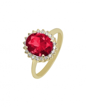 Χρυσό Δαχτυλίδι Ροζέτα Κ9 (076023)