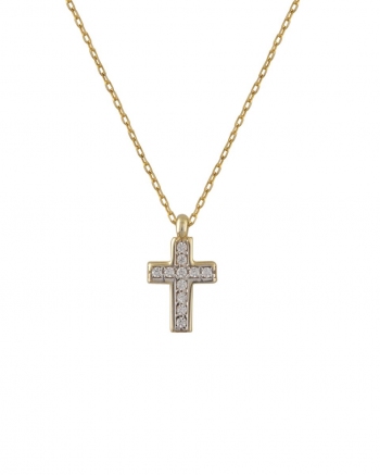 Χρυσός Γυναικείος Σταυρός με αλυσίδα Κ14 (076398)