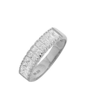 Λευκόχρυσο Μισόβερο Δαχτυλίδι Κ14 (078399)