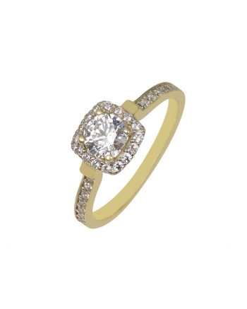 Χρυσό Δαχτυλίδι Ροζέτα Κ9 (R-DFR689-1)