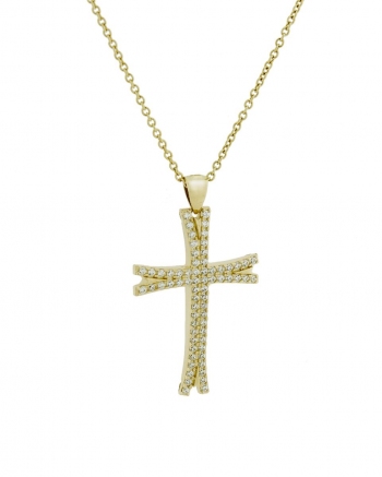 Χρυσός Γυναικείος Σταυρός Κ14 (076337)