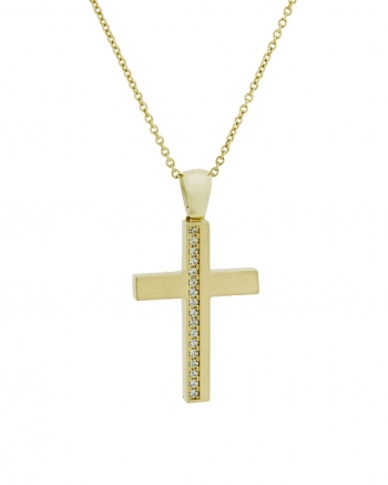 Χρυσός Γυναικείος Σταυρός Κ14 (076338)