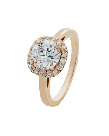 Ροζ Χρυσό Δαχτυλίδι με Διαμάντια Κ18 (061550)