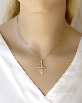 Χρυσός Γυναικείος Σταυρός Κ14 (075756)