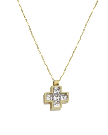 Χρυσός Γυναικείος Σταυρός με Αλυσίδα Κ14 (080431)